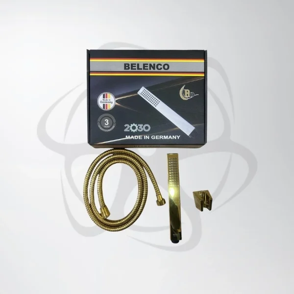شطاف ماء محمول مع موصل جداري قابل للتعديل وخرطوم ذهبي BELENCO