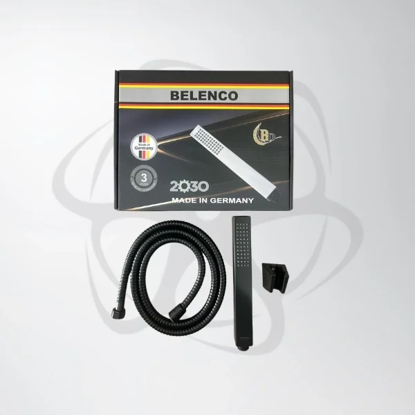 BELENCO Handheld Bidet Sprayer with Wall Connector & Extendable Hose – Black Finish
